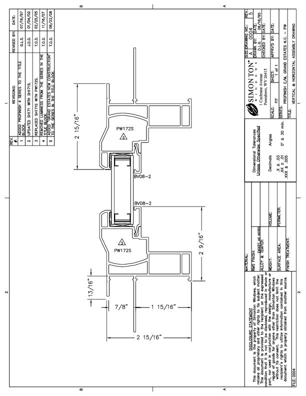 PFC Contractor Picture Window CAD Drawing