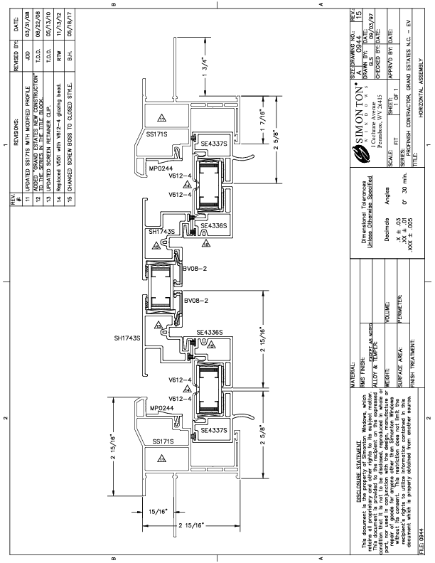 PFC Contractor End Vent Slider CAD Drawing