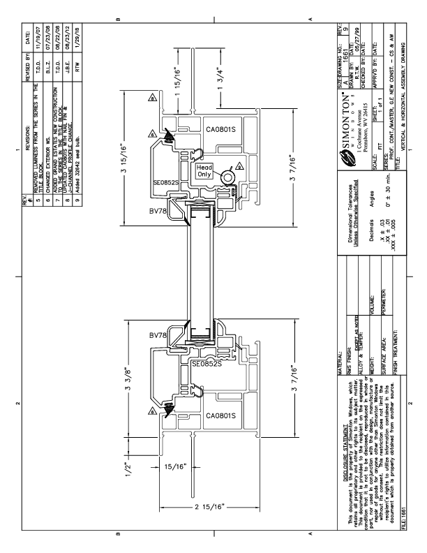 PFC Contractor Casement CAD Drawing