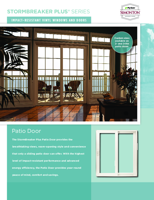 StormBreaker Plus Patio Door Sell Sheet