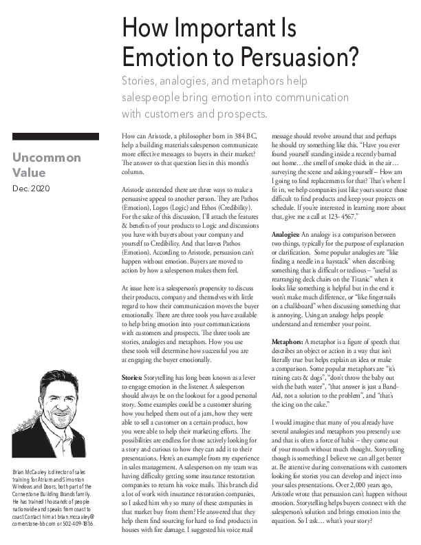 1220 How Important is Emotion - PS Uncommon Value