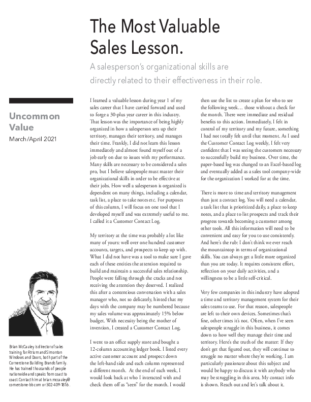 0321 Most Valuable Sales Lesson - PS Uncommon Value