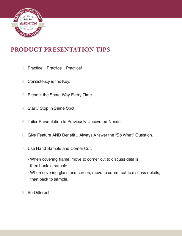 Week 7 - Product Presentation Tips