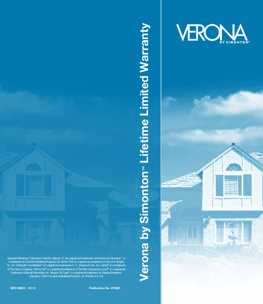 Simonton Verona Warranty