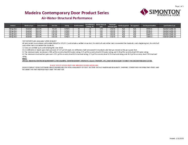 Contemporary Patio Door Structural
