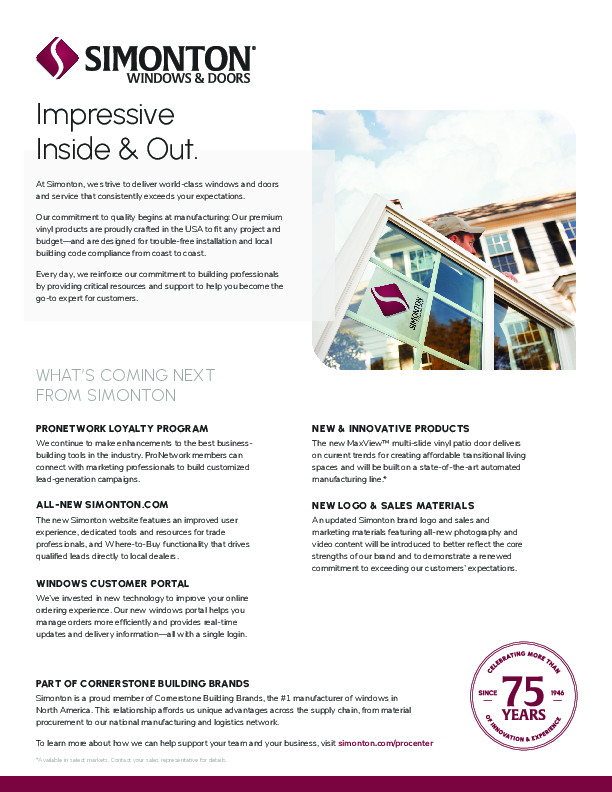 Why Simonton - Professional (East)